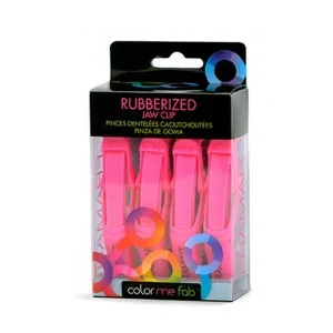 Framar - Pinzas De Goma Rosa Para Cabello 4 Unidades Framar - Pinzas De Goma Rosa Para Cabello 4 Unidades