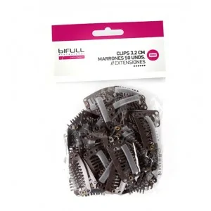 Bifull - Clips Extensiones 3.2 cm Marrones 50 Unidades Bifull - Clips Extensiones 3.2 cm Marrones 50 Unidades
