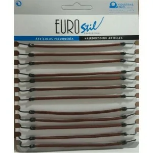 Eurostil - 00637 - Cartón 12 gomas c/gancho marrón Eurostil - 00637 - Cartón 12 gomas c/gancho marrón