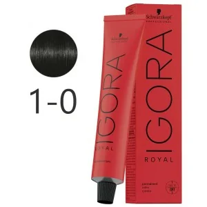 Schwarzkopf - Corante Permanente Igora Royal 1-0 Natural Black 60 ml Schwarzkopf - Corante Permanente Igora Royal 1-0 Natural Black 60 ml