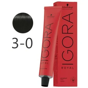 Schwarzkopf - Permanent Dye Igora Royal 3-0 Natural Dark Brown 60 ml Schwarzkopf - Permanent Dye Igora Royal 3-0 Natural Dark Brown 60 ml