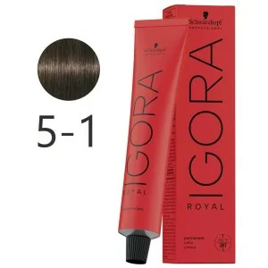 Schwarzkopf - Tinte Permanente Igora Royal 5-1 Castaño Claro Ceniza 60 ml Schwarzkopf - Tinte Permanente Igora Royal 5-1 Castaño Claro Ceniza 60 ml