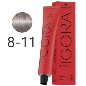 Schwarzkopf - Permanent Dye Igora Royal 8-11 Light Blonde Intense Ash 60 ml Schwarzkopf - Permanent Dye Igora Royal 8-11 Light Blonde Intense Ash 60 ml
