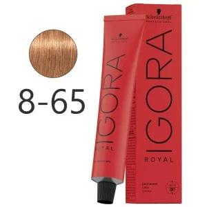 Schwarzkopf - Tinte Permanente Igora Royal 8-65 Rubio Claro Marrón Dorado 60 ml Schwarzkopf - Tinte Permanente Igora Royal 8-65 Rubio Claro Marrón Dorado 60 ml