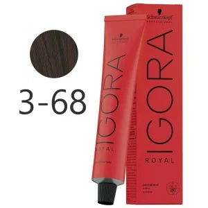 Schwarzkopf - Tinte Permanente Igora Royal 3-68 Castaño Oscuro Marrón Rojo 60 ml Schwarzkopf - Tinte Permanente Igora Royal 3-68 Castaño Oscuro Marrón Rojo 60 ml