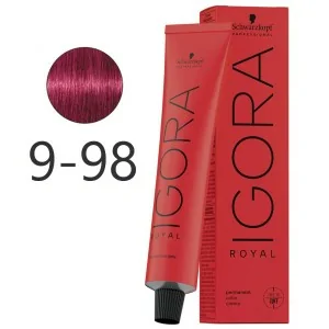 Schwarzkopf - Tinte Permanente Igora Royal 9-98 Rubio Muy Claro Violeta Rojo 60 ml Schwarzkopf - Tinte Permanente Igora Royal 9-98 Rubio Muy Claro Violeta Rojo 60 ml