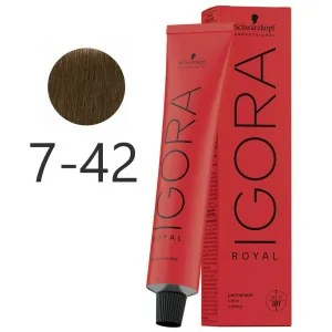 Schwarzkopf - Tinte Permanente Igora Royal 7-42 Rubio Medio Beige Humo 60 ml Schwarzkopf - Tinte Permanente Igora Royal 7-42 Rubio Medio Beige Humo 60 ml