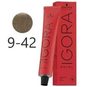 Schwarzkopf - Tinte Permanente Igora Royal 9-42 Rubio Muy Claro Beige Humo 60 ml Schwarzkopf - Tinte Permanente Igora Royal 9-42 Rubio Muy Claro Beige Humo 60 ml