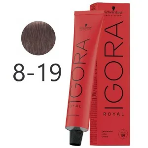 Schwarzkopf - Dauerfarbstoff Igora Royal 8-19 Hellblond Esche Violett 60 ml Schwarzkopf - Dauerfarbstoff Igora Royal 8-19 Hellblond Esche Violett 60 ml