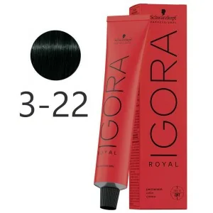 Schwarzkopf - Tinte Permanente Igora Royal 3-22 Castaño Oscuro Humo Intenso 60 ml Schwarzkopf - Tinte Permanente Igora Royal 3-22 Castaño Oscuro Humo Intenso 60 ml