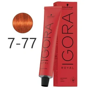 Schwarzkopf - Tinte Permanente Igora Royal 7-77 Rubio Medio Cobrizo Intenso 60 ml Schwarzkopf - Tinte Permanente Igora Royal 7-77 Rubio Medio Cobrizo Intenso 60 ml