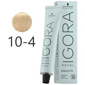 Schwarzkopf - Tinte Superaclarante Igora Royal Highlifts 10-4 Rubio Platino Beige 60 ml Schwarzkopf - Tinte Superaclarante Igora Royal Highlifts 10-4 Rubio Platino Beige 60 ml