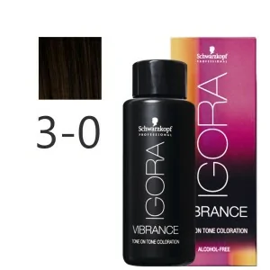 Schwarzkopf - Tonalizador Igora Vibrance 3-0 Castaño Oscuro Natural 60 ml Schwarzkopf - Tonalizador Igora Vibrance 3-0 Castaño Oscuro Natural 60 ml