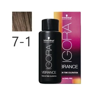 Schwarzkopf - Tonalizador Igora Vibrance 7-1 Rubio Medio Ceniza 60 ml Schwarzkopf - Tonalizador Igora Vibrance 7-1 Rubio Medio Ceniza 60 ml