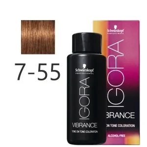 Schwarzkopf - Tonalizador Igora Vibrance 7-55 Rubio Medio Dorado Intenso 60 ml Schwarzkopf - Tonalizador Igora Vibrance 7-55 Rubio Medio Dorado Intenso 60 ml