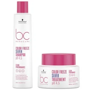 Schwarzkopf - Pack BC Bonacure Clean Color Freeze Shampoo Capelli Grigi 250 ml + Trattamento Capelli Grigi 200 ml Schwarzkopf - Pack BC Bonacure Clean Color Freeze Shampoo Capelli Grigi 250 ml + Trattamento Capelli Grigi 200 ml