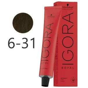 Schwarzkopf - Tinte Permanente Igora Royal 6-31 Rubio Oscuro Mate Ceniza 60 ml Schwarzkopf - Tinte Permanente Igora Royal 6-31 Rubio Oscuro Mate Ceniza 60 ml