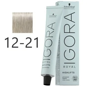 Schwarzkopf - Tinte Superaclarante Igora Royal Highlifts 12-21 Rubio Platino Humo Ceniza 60 ml Schwarzkopf - Tinte Superaclarante Igora Royal Highlifts 12-21 Rubio Platino Humo Ceniza 60 ml