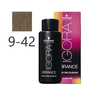 Schwarzkopf - Tonalizador Igora Vibrance 9-42 Rubio Muy Claro Beige Humo 60 ml Schwarzkopf - Tonalizador Igora Vibrance 9-42 Rubio Muy Claro Beige Humo 60 ml
