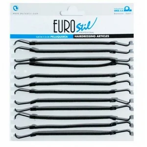 Eurostil - 00858 - Cartón 12 gomas c/gancho negro Eurostil - 00858 - Cartón 12 gomas c/gancho negro